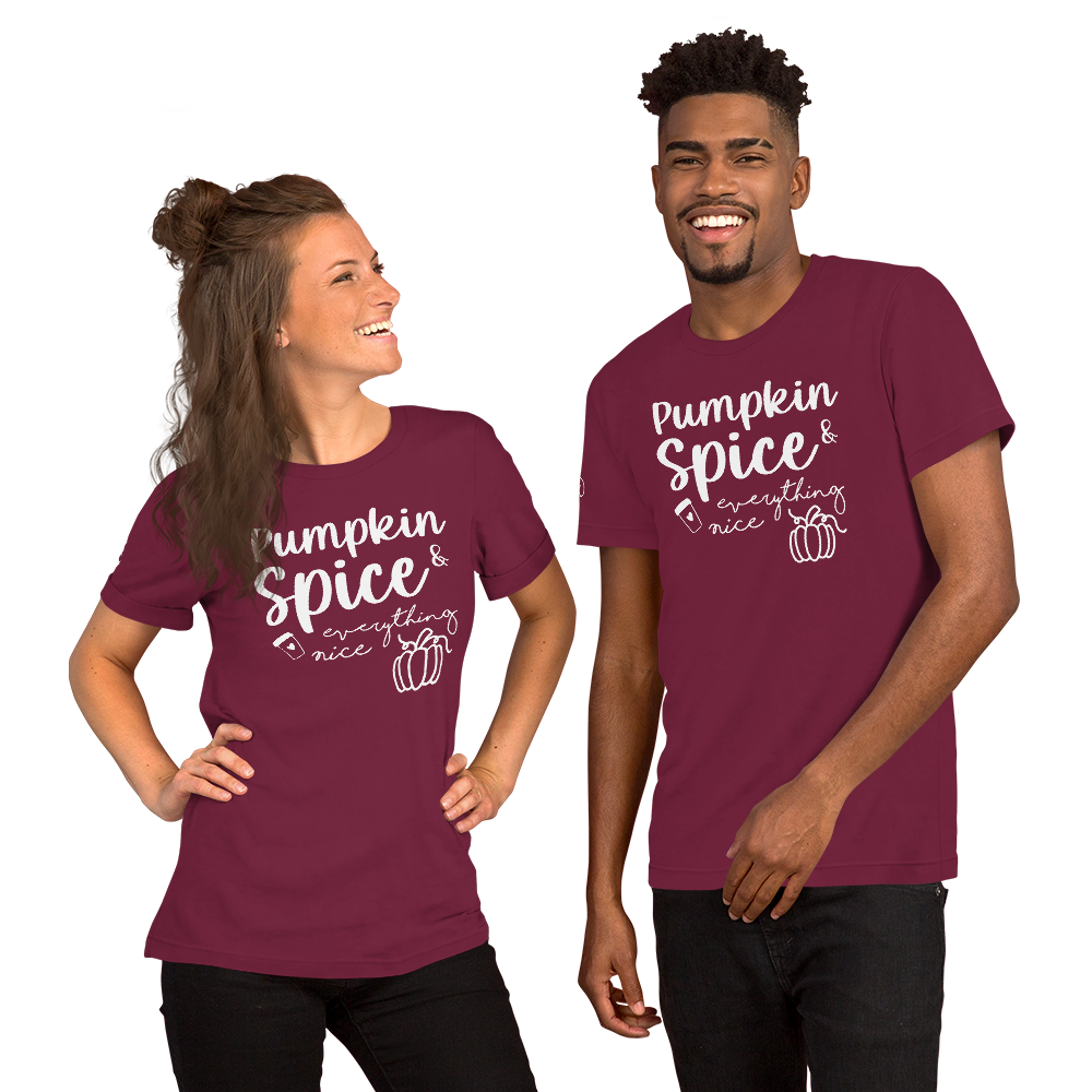 Fall - Pumpkin Spice & Everything Nice - Fun T-shirt by Louise Lux