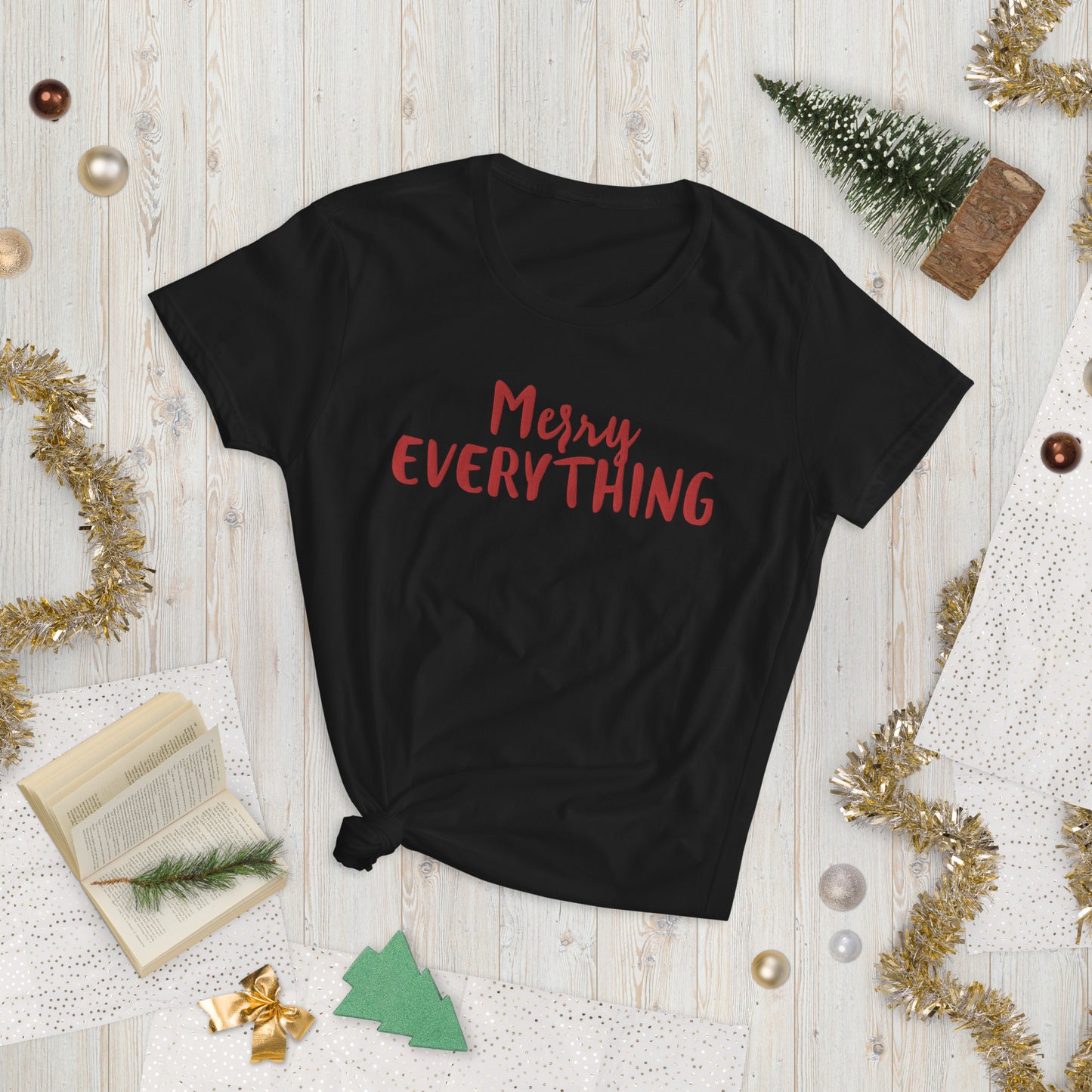 Merry Everything Embroidered Women's short sleeve t-shirt
