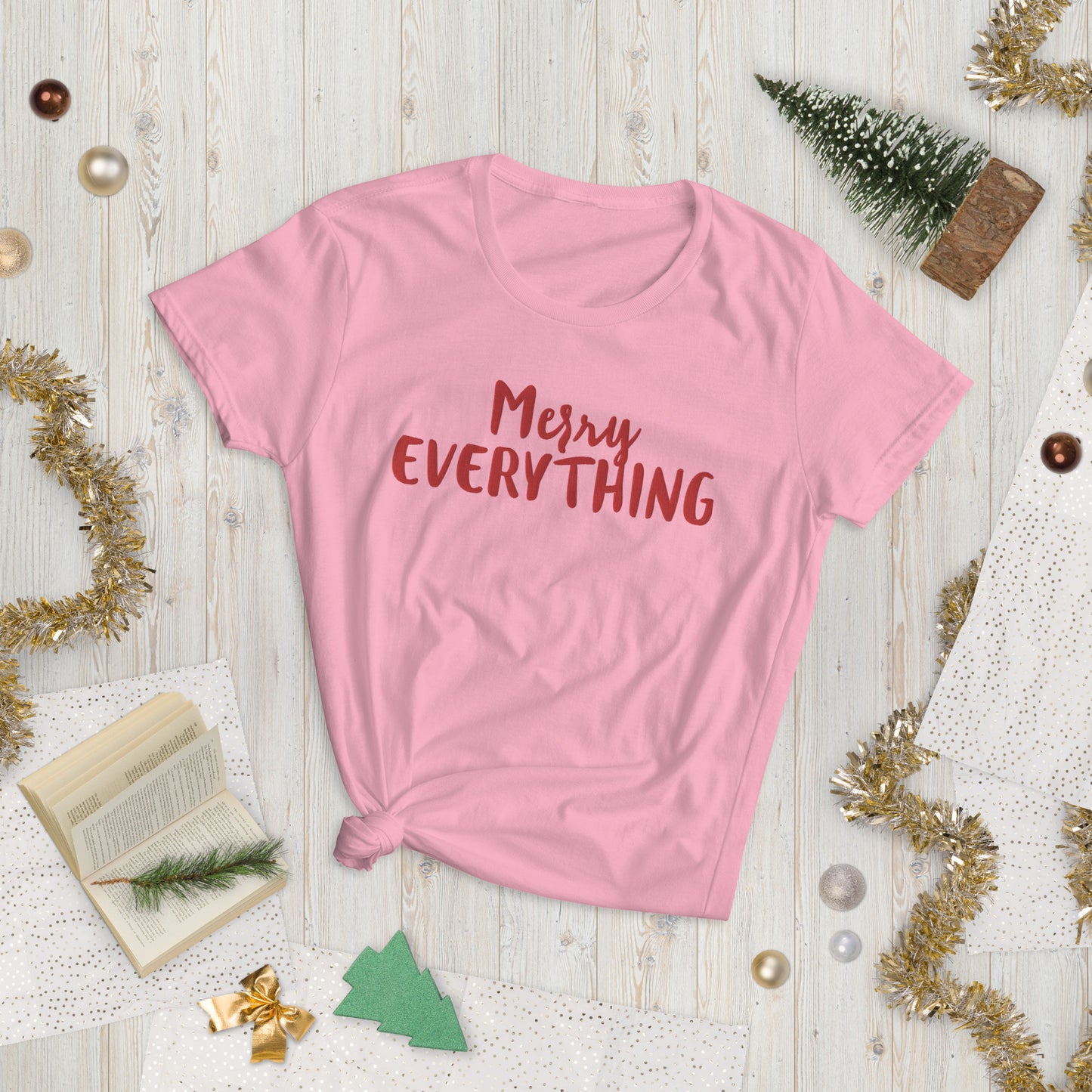 Merry Everything Embroidered Women's short sleeve t-shirt
