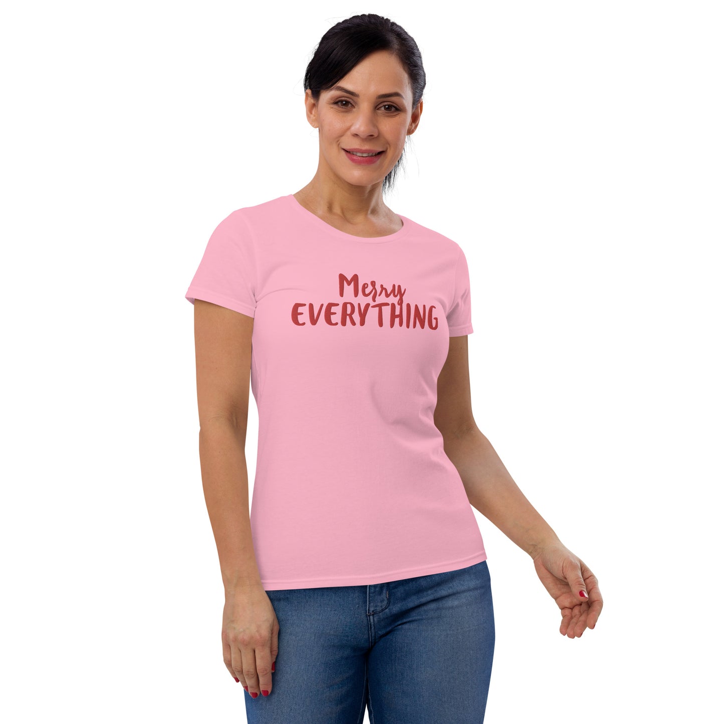 Merry Everything Embroidered Women's short sleeve t-shirt