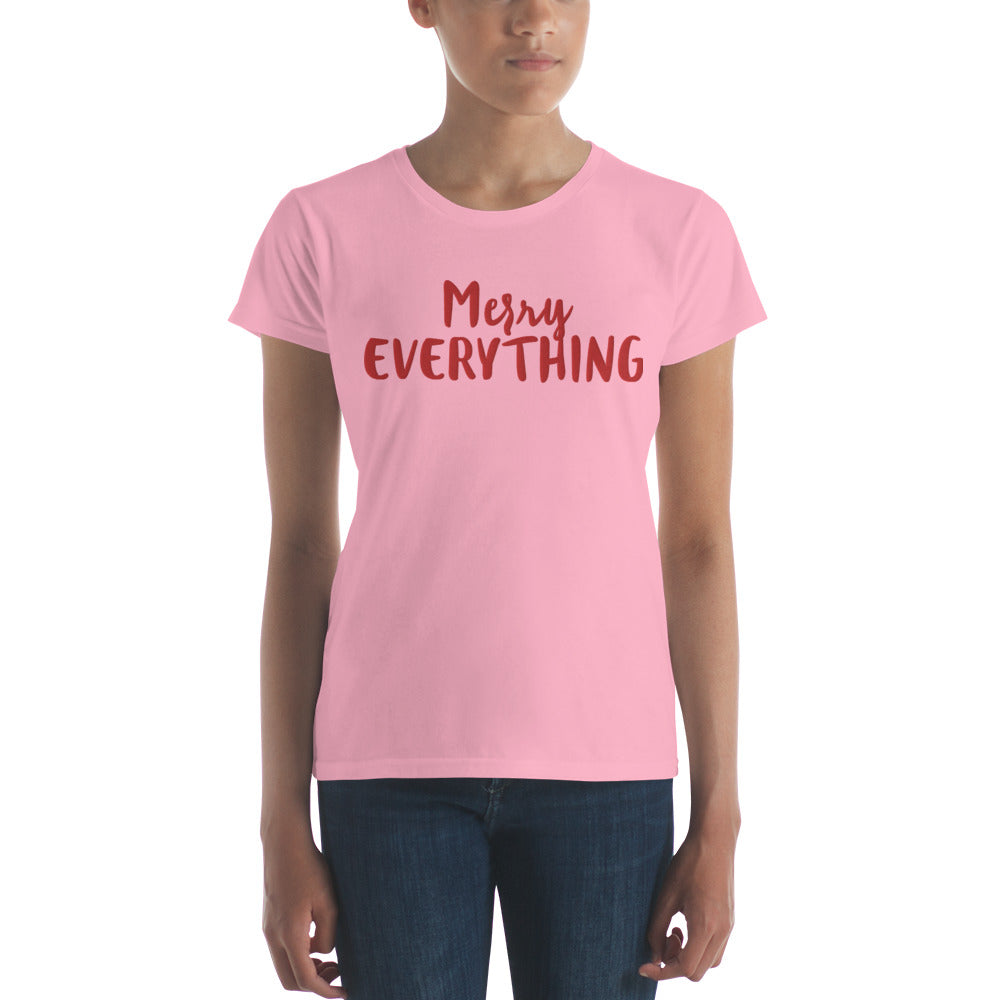 Merry Everything Embroidered Women's short sleeve t-shirt