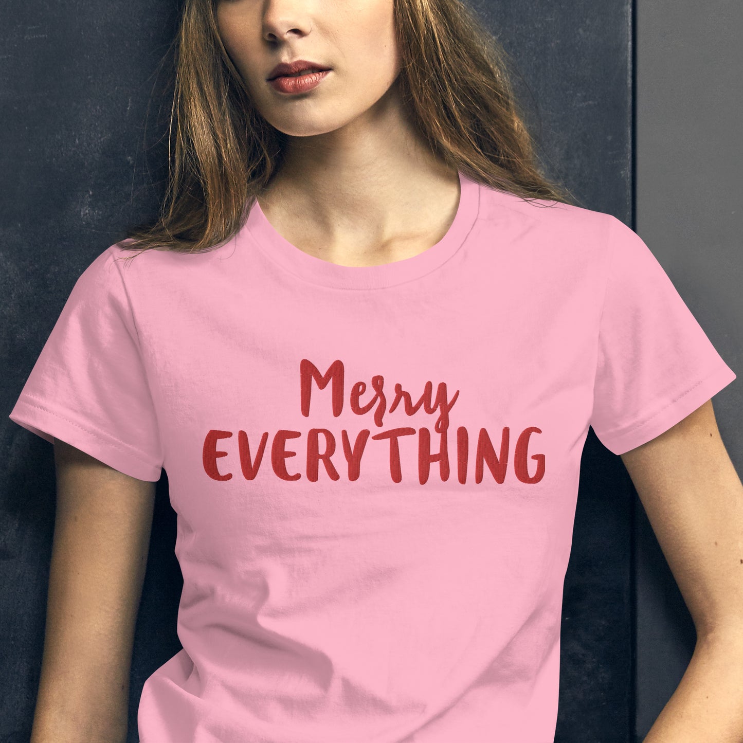 Merry Everything Embroidered Women's short sleeve t-shirt