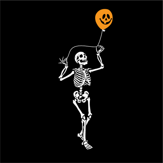Halloween Skeleton Pumpkin Balloon - Funny T-shirt