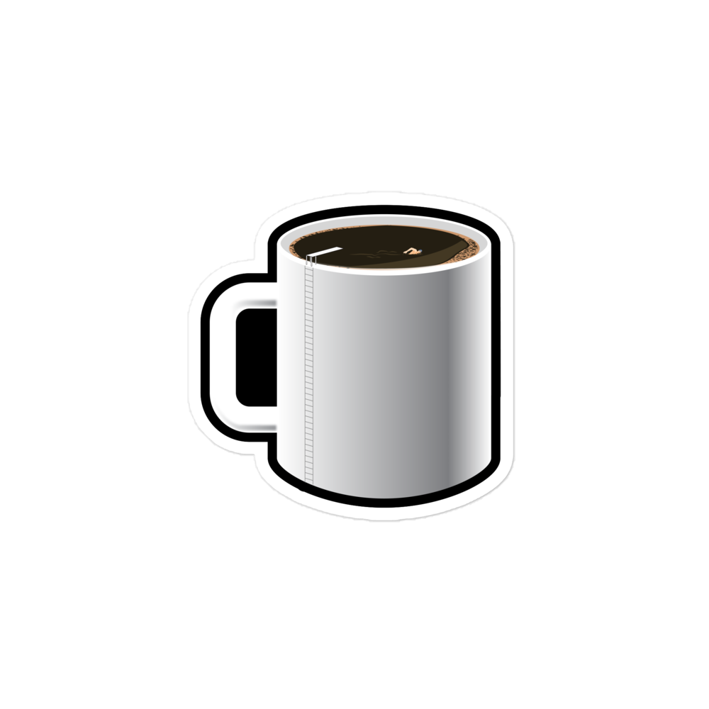 Coffee Cup Swimming Pool - Funny Bubble-free sticker