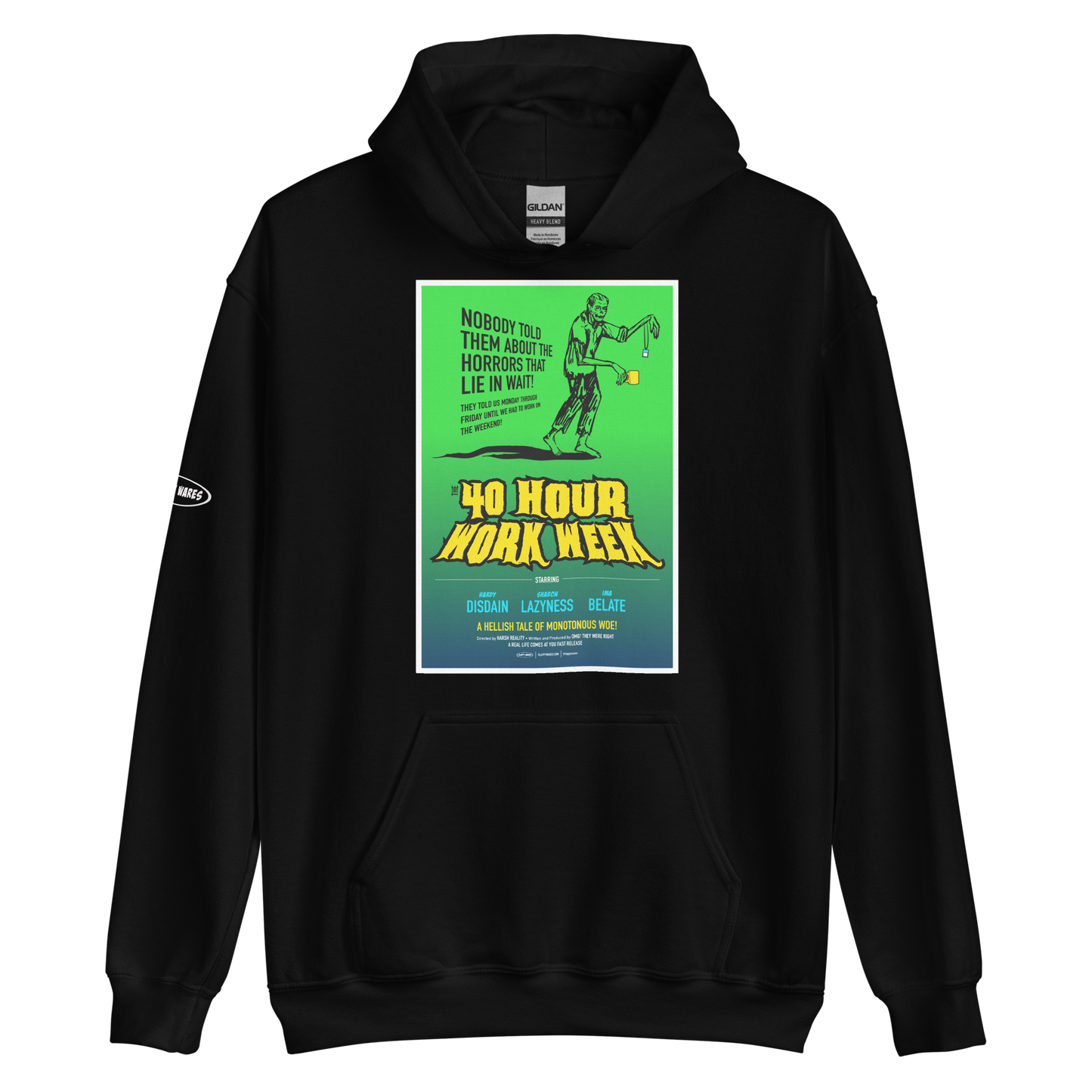 Zombie 40 hour work week horror male worker - Hoodie