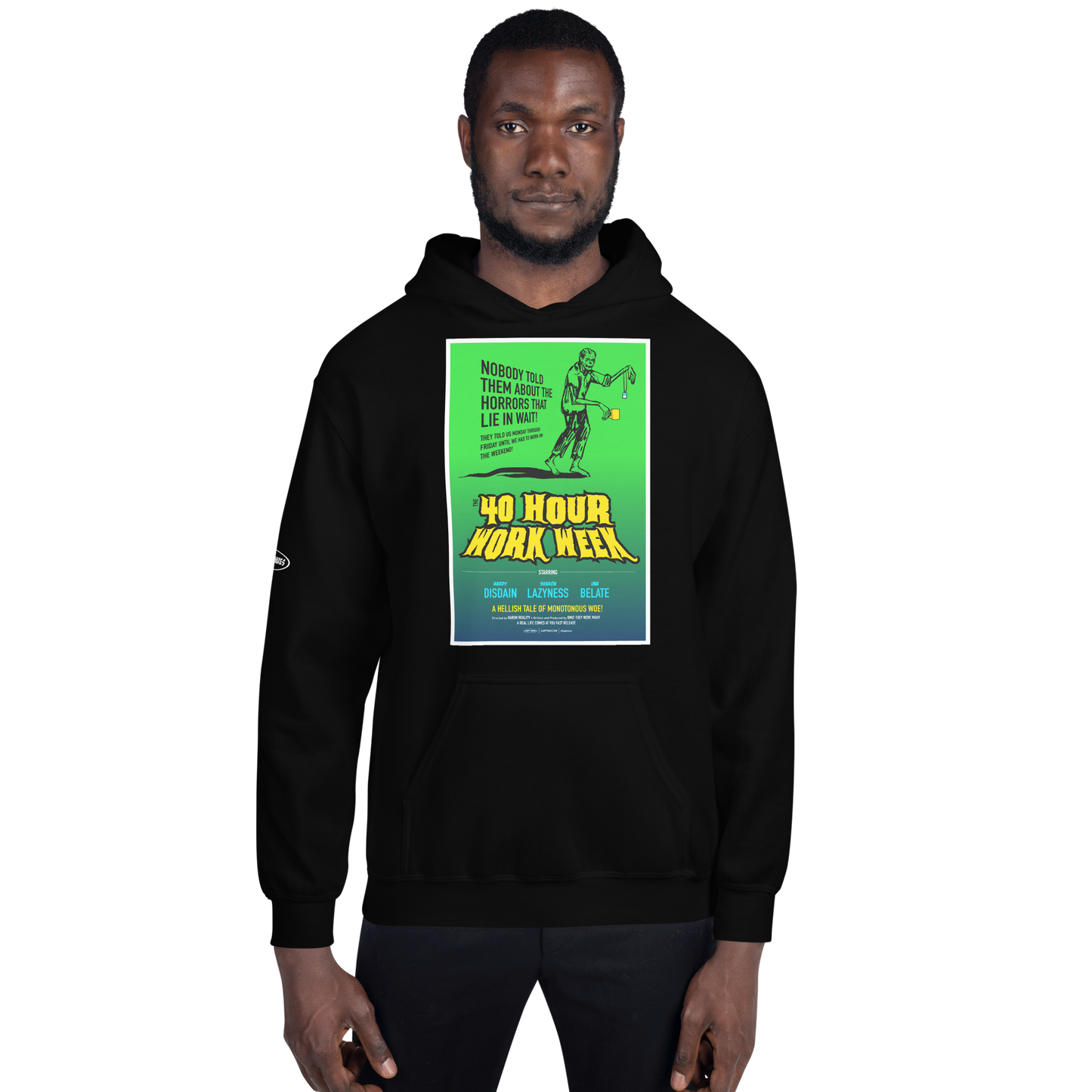 Zombie 40 hour work week horror male worker - Hoodie