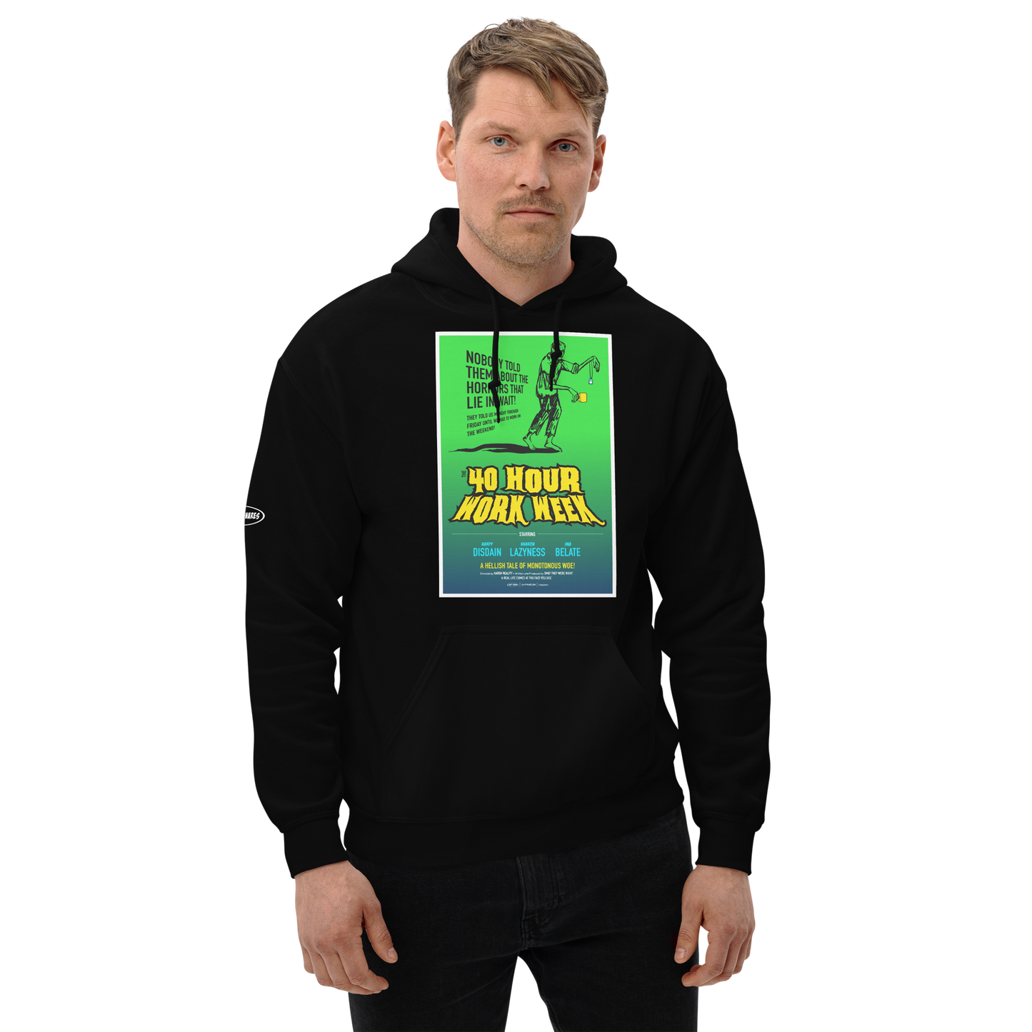 Zombie 40 hour work week horror male worker - Hoodie