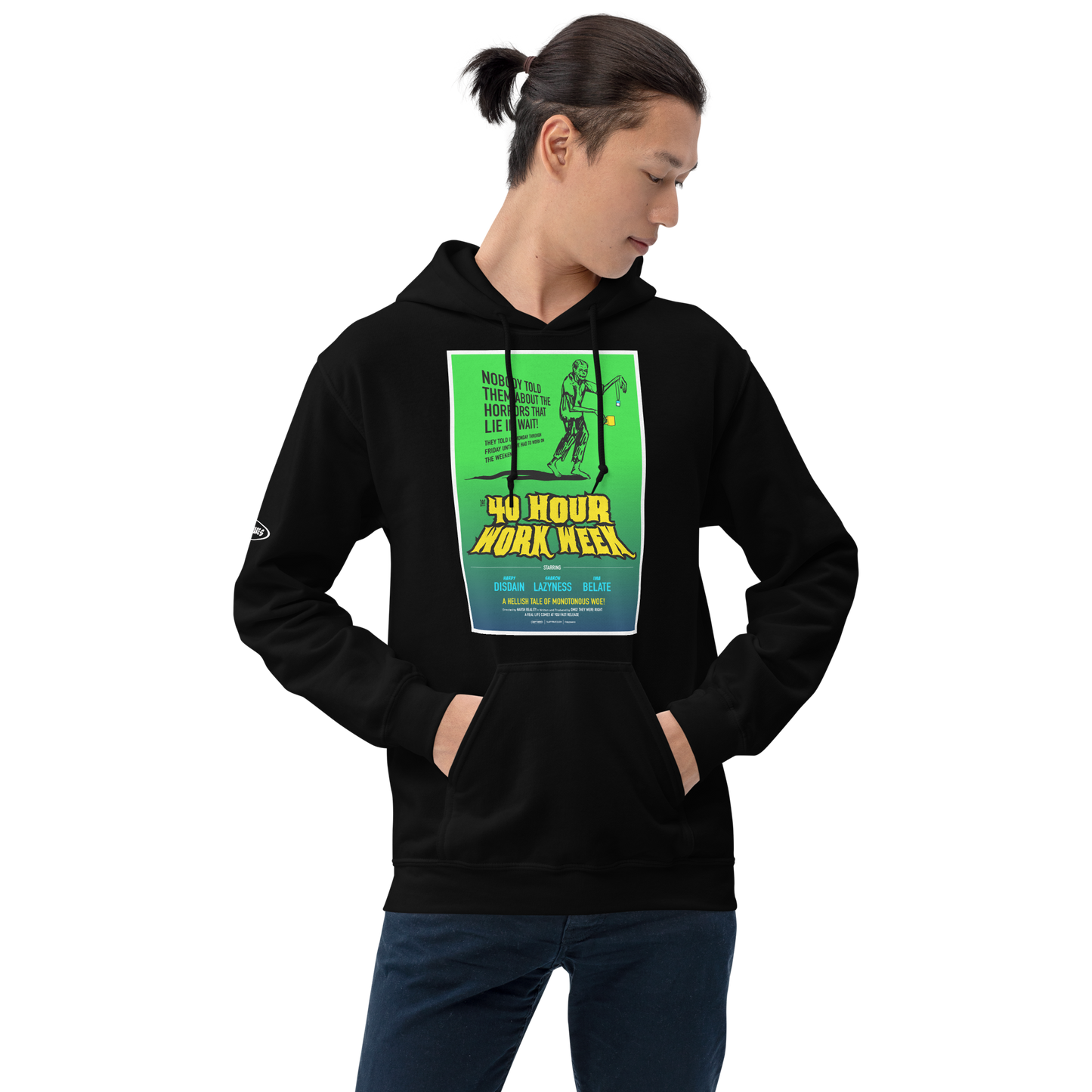 Zombie 40 hour work week horror male worker - Hoodie