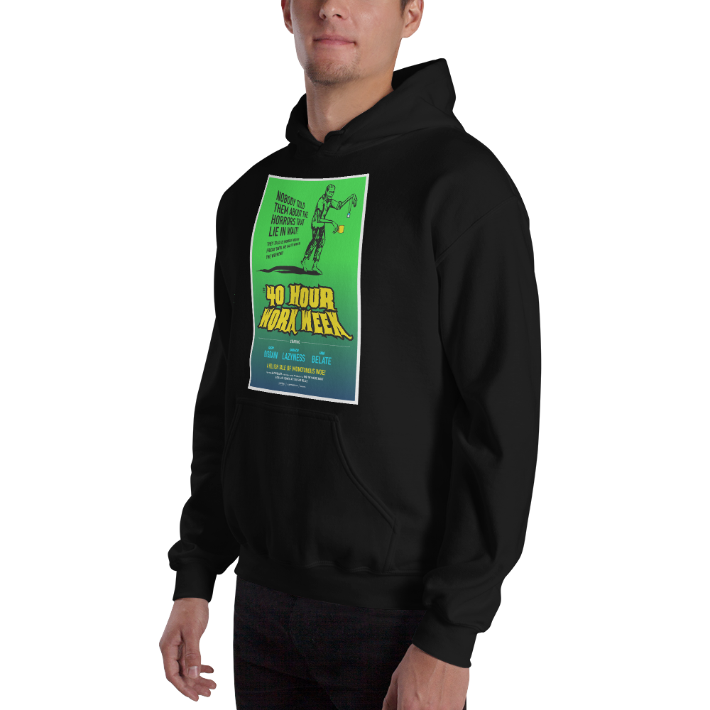 Zombie 40 hour work week horror male worker - Hoodie
