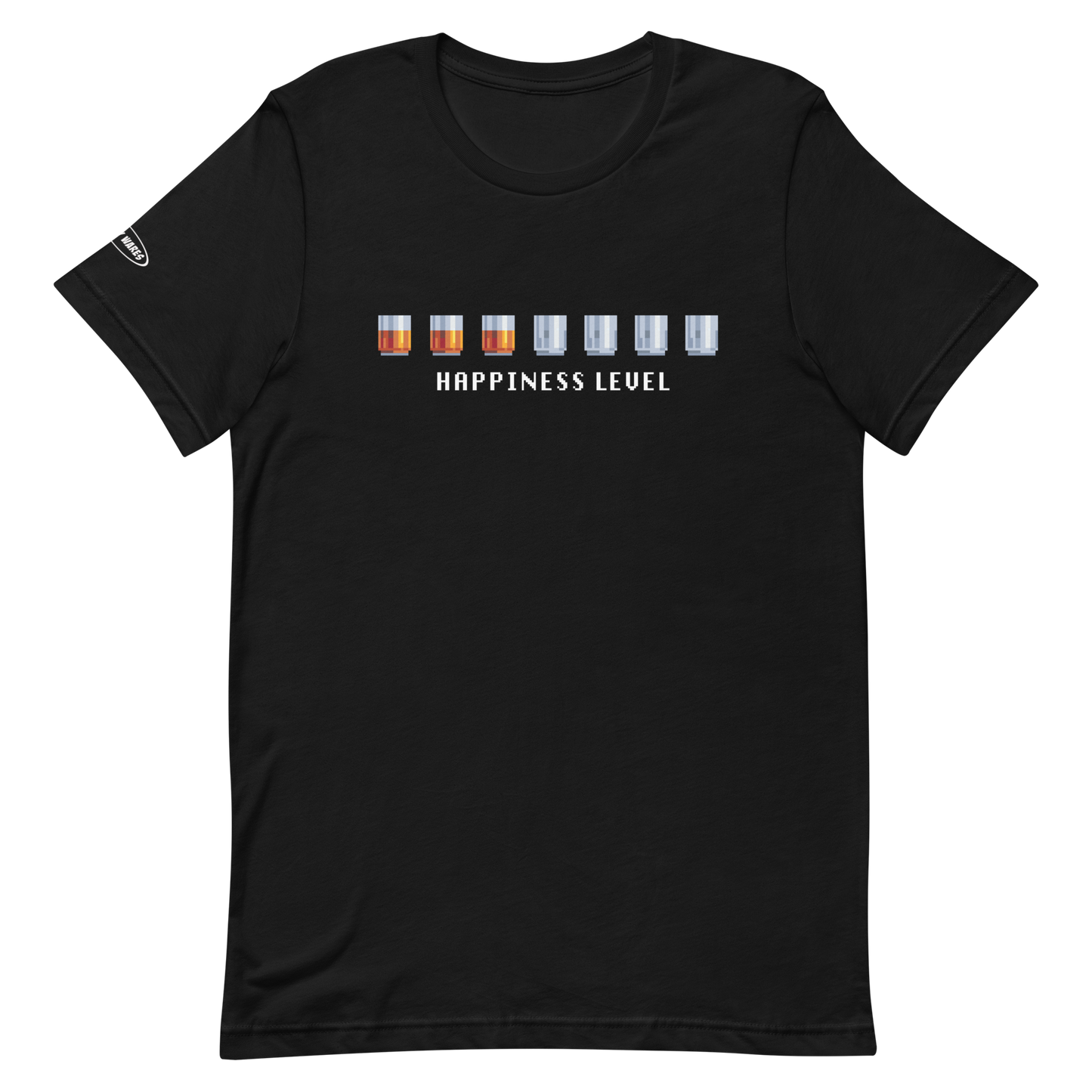 ALCOHOL - GAMER pixel art shot glass happiness level - Funny T-Shirt