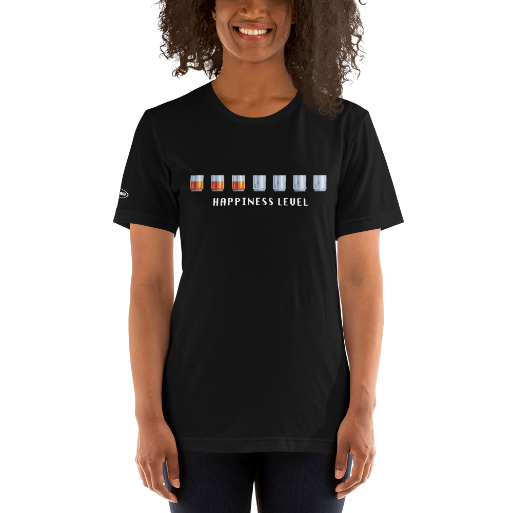 ALCOHOL - GAMER pixel art shot glass happiness level - Funny T-Shirt