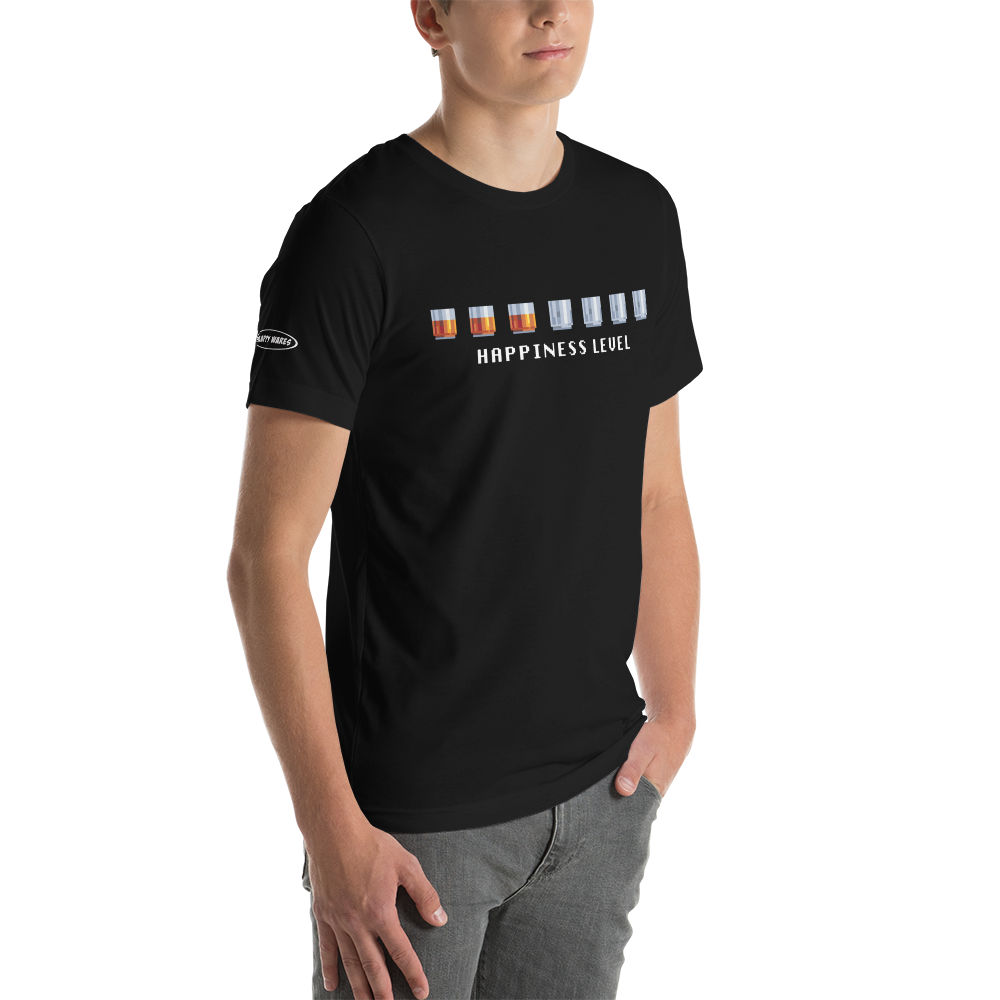 ALCOHOL - GAMER pixel art shot glass happiness level - Funny T-Shirt