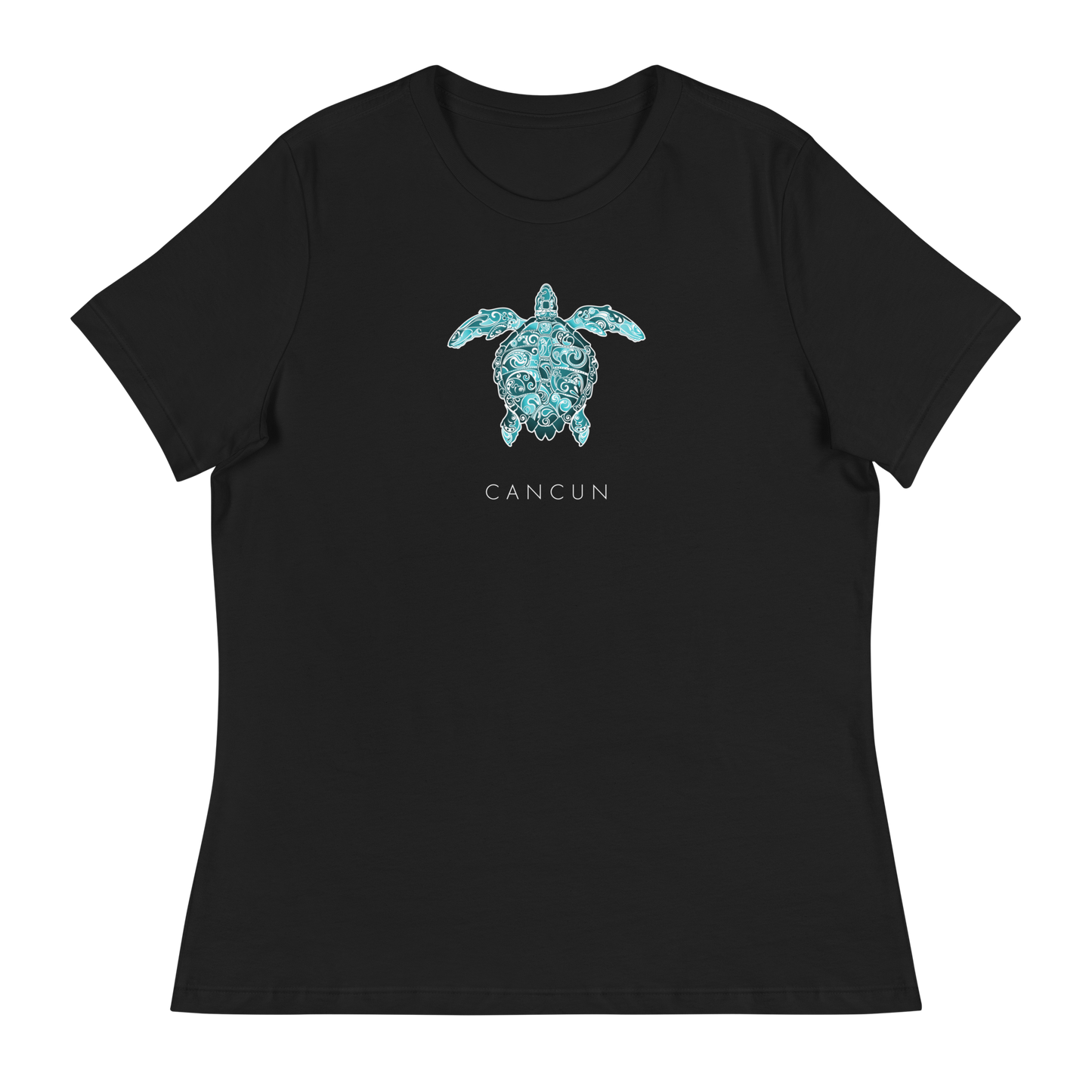Womens - CANCUN - Art Flourish Sea Turtle Fun T-Shirt