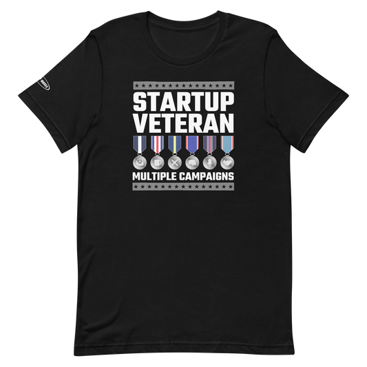 Startup Veteran, Multiple Tours - Funny T-Shirt