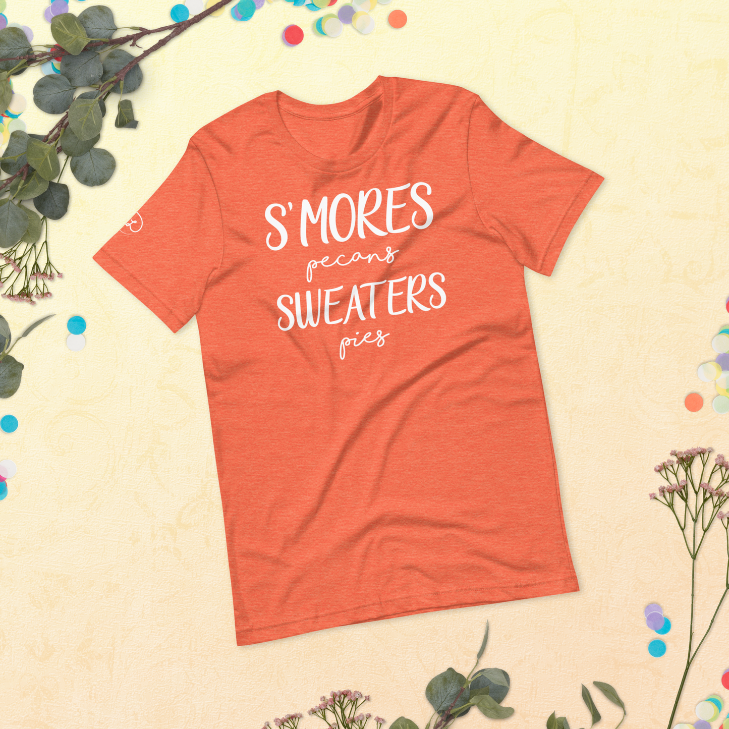 Fall - Smores, Pecans, Sweaters and Pies - Fun T-shirt by Louise Lux