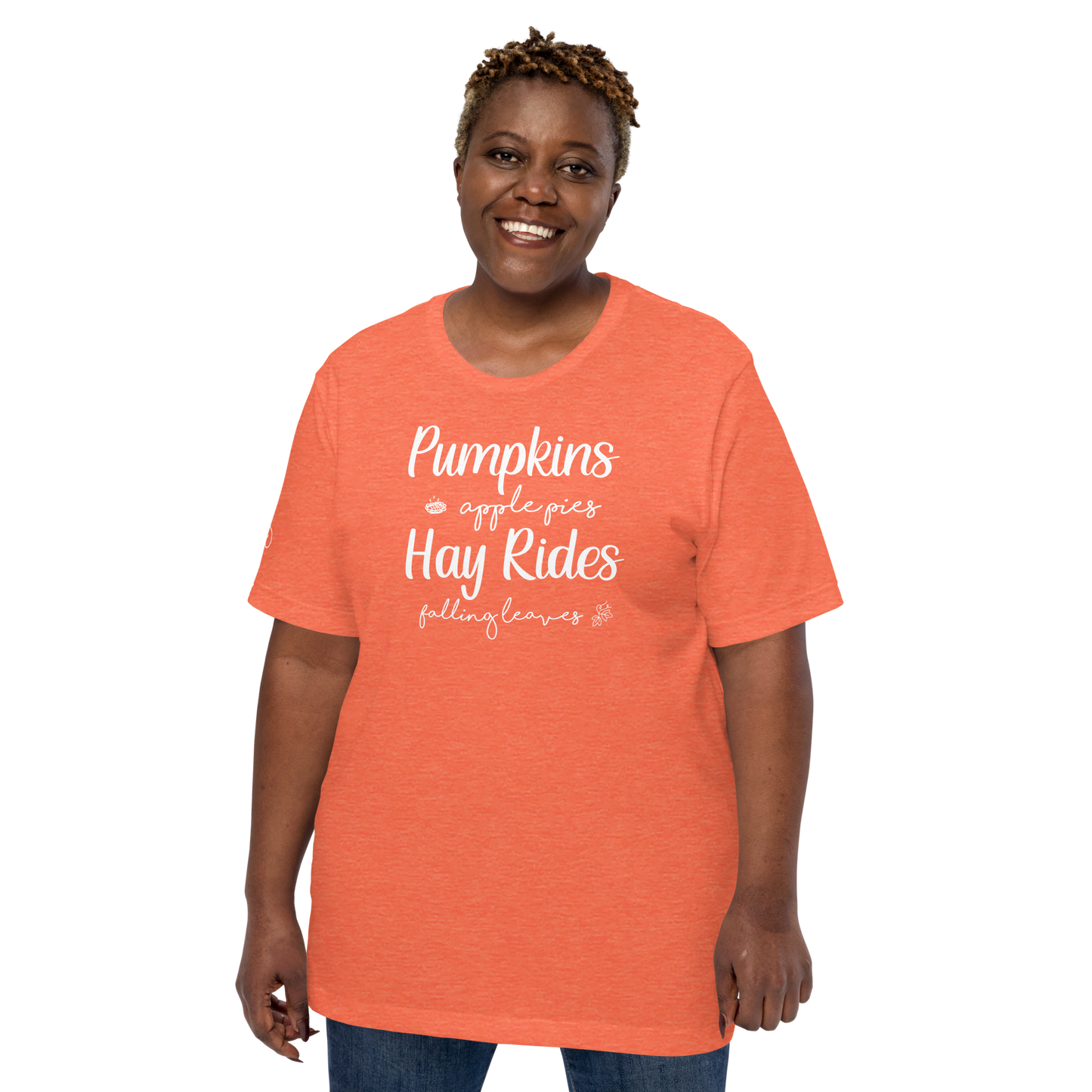 Fall - Pumpkins, Apple Pies, Hay Rides, Falling Leaves - Fun T-shirt by Louise Lux