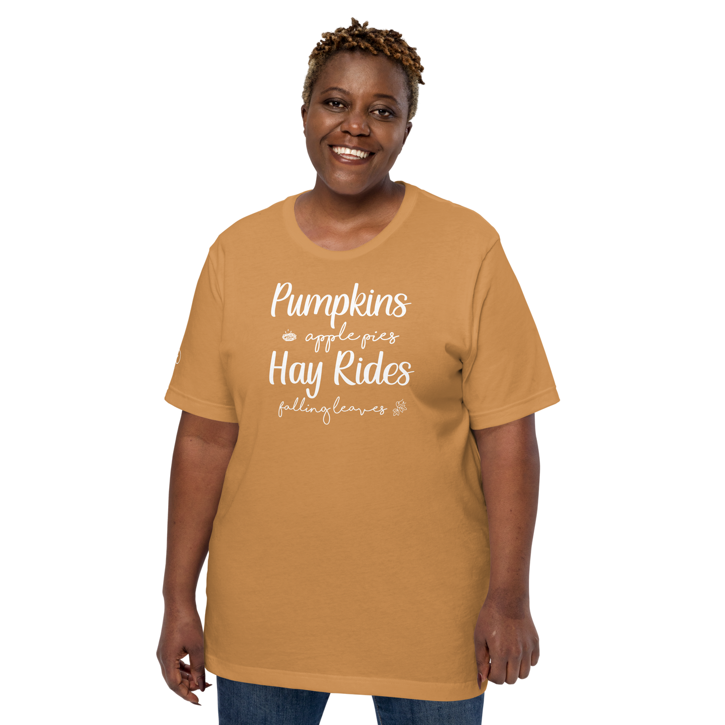 Fall - Pumpkins, Apple Pies, Hay Rides, Falling Leaves - Fun T-shirt by Louise Lux