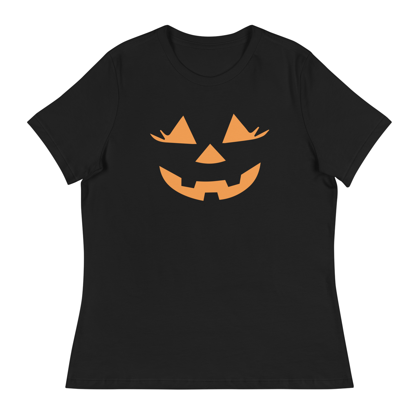 Women's - Halloween Pumpkin Face 5 - Fun T-Shirt by Louise Lux