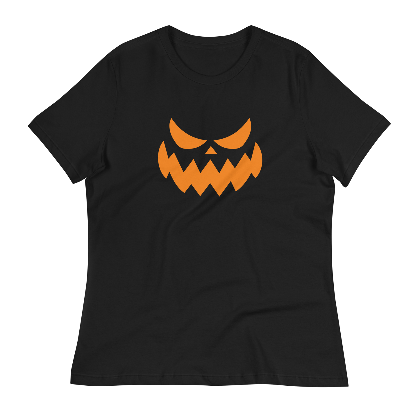 Women's - Halloween Pumpkin Face 4 - Fun T-Shirt by Louise Lux