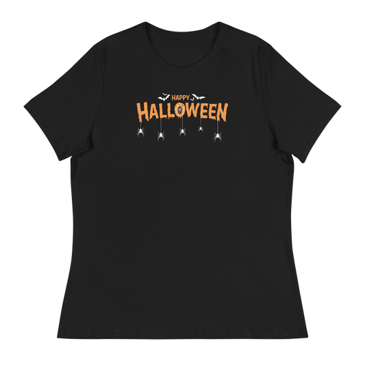 Women's - Halloween spooky spiders and bats - Fun T-Shirt by Louise Lux