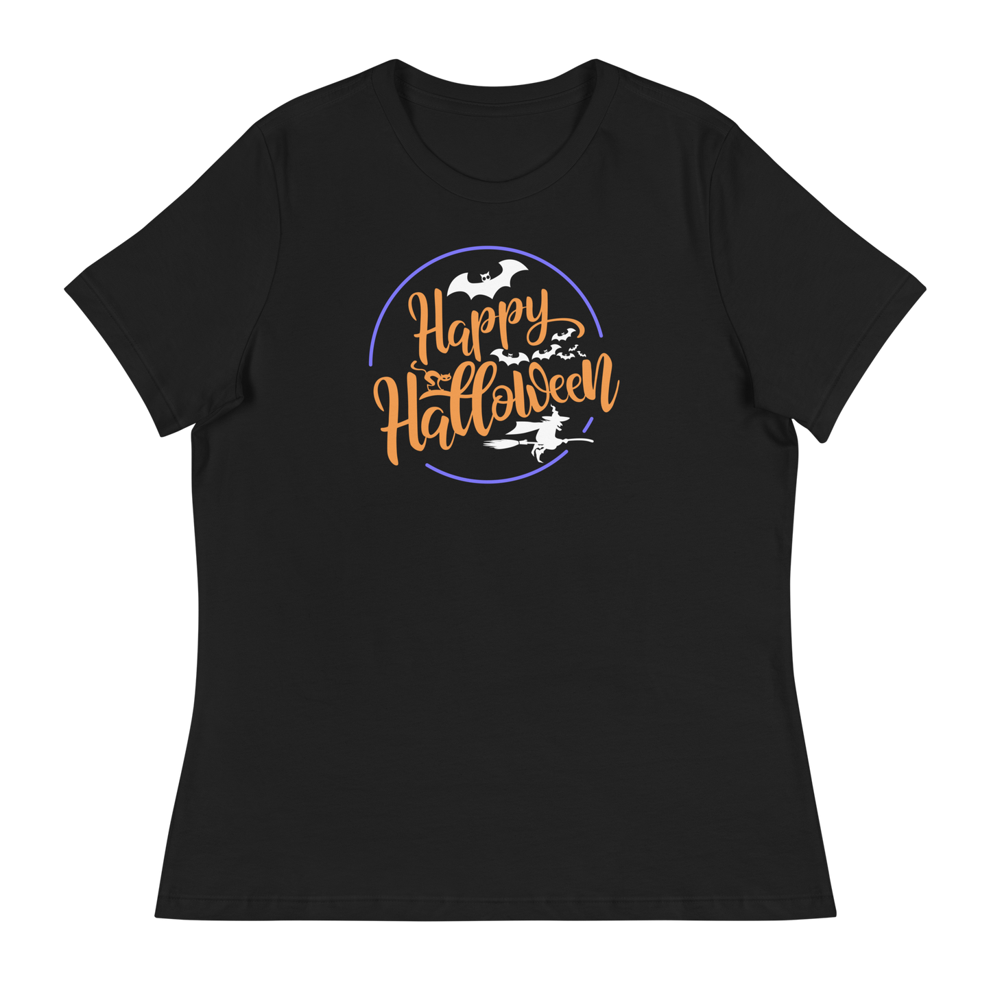 Women's - Halloween circled bats and witches - Funny T-Shirt by Louise Lux