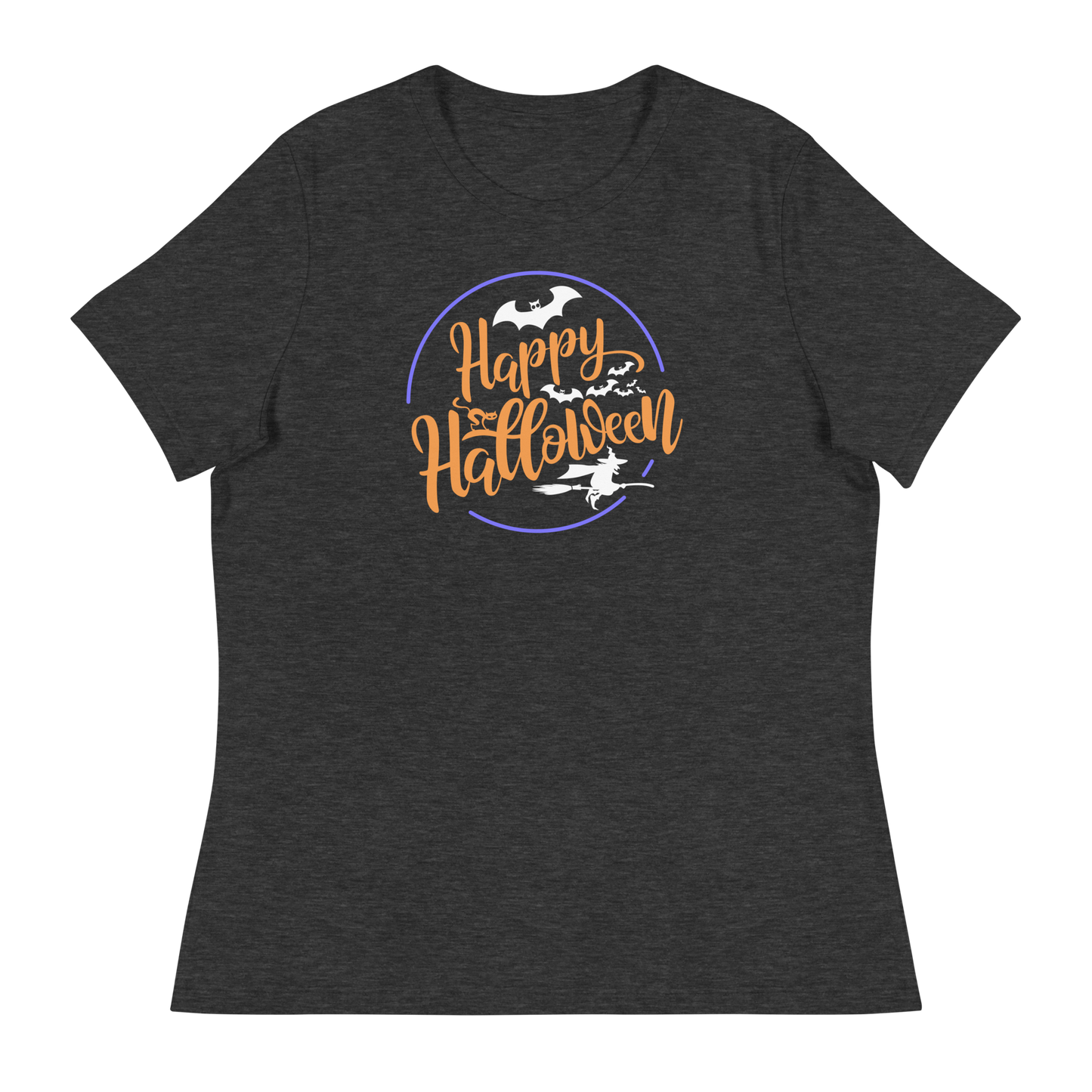 Women's - Halloween circled bats and witches - Funny T-Shirt by Louise Lux