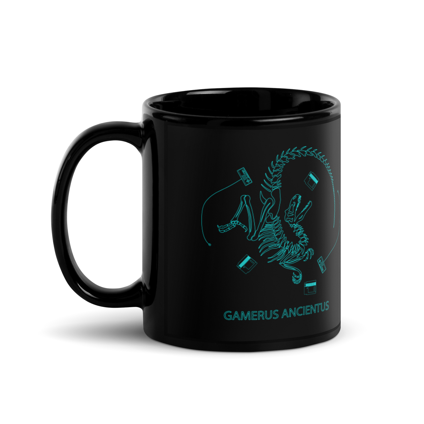 GAMER - Gamerus Ancientus - Funny Black Glossy Mug