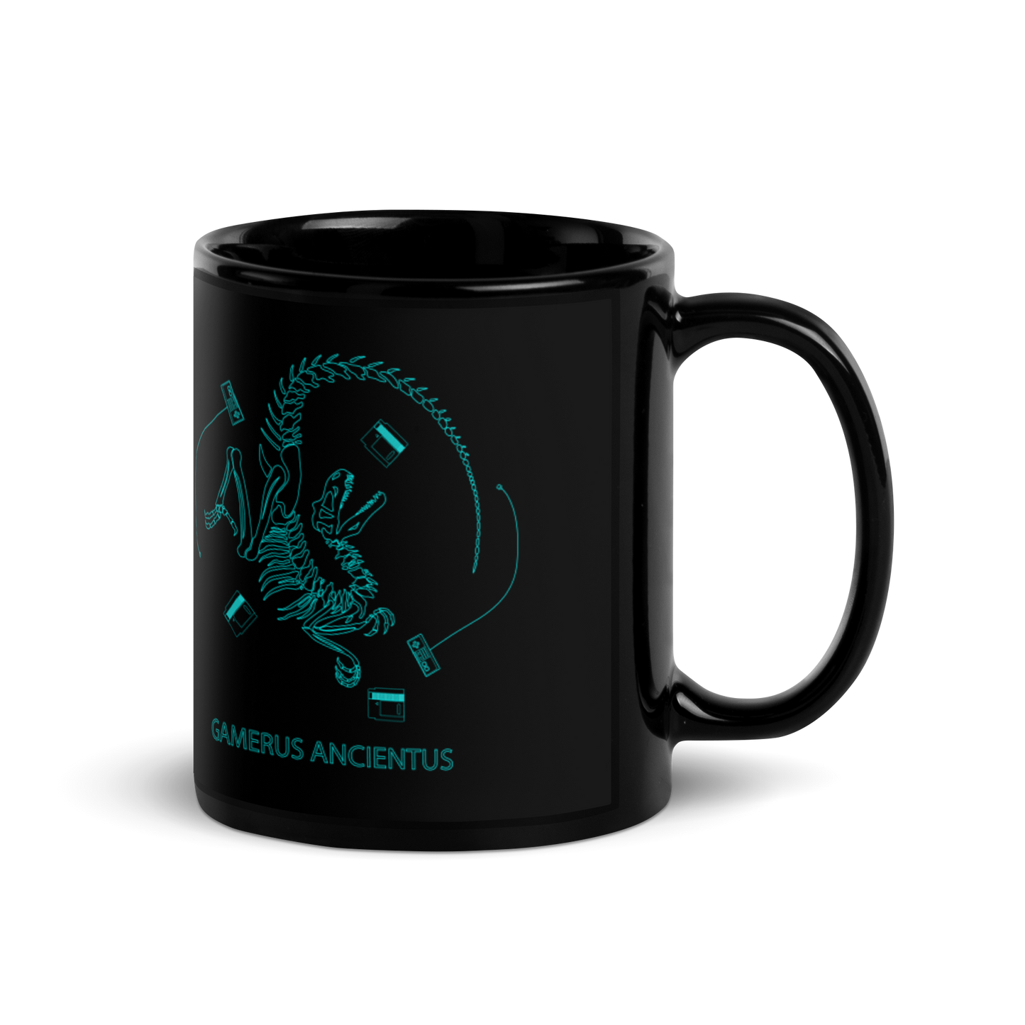 GAMER - Gamerus Ancientus - Funny Black Glossy Mug