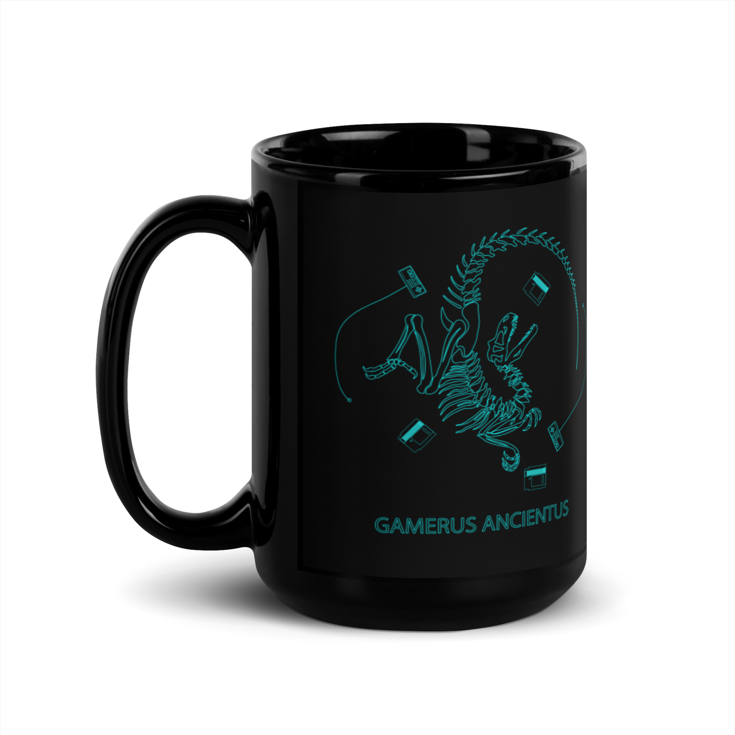 GAMER - Gamerus Ancientus - Funny Black Glossy Mug