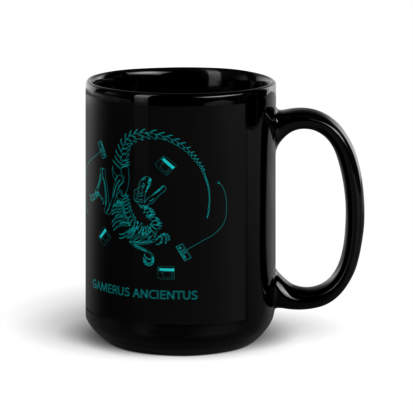 GAMER - Gamerus Ancientus - Funny Black Glossy Mug