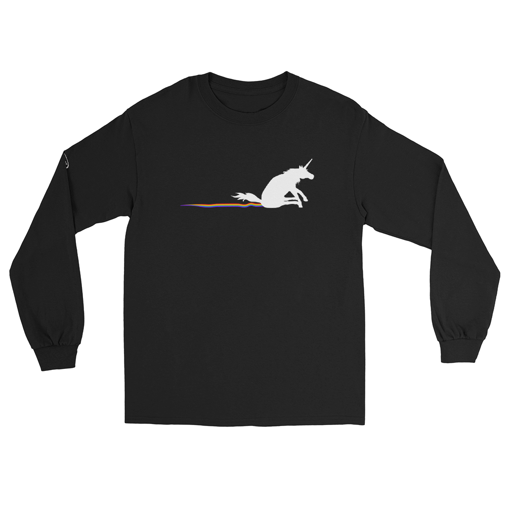 Unicorn rainbow butt scrape - Funny Long Sleeve