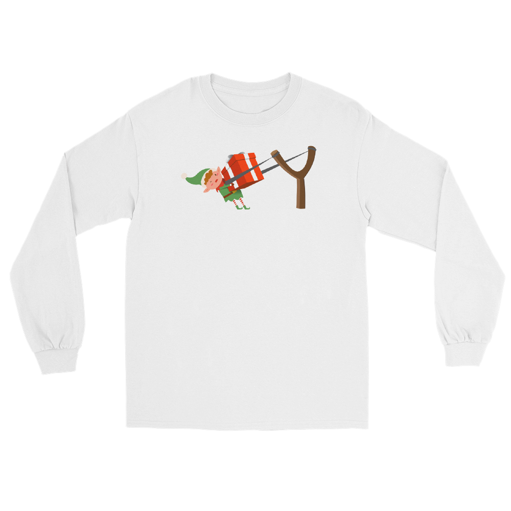 CHRISTMAS - Elf Present Slingshot - Funny Long Sleeve