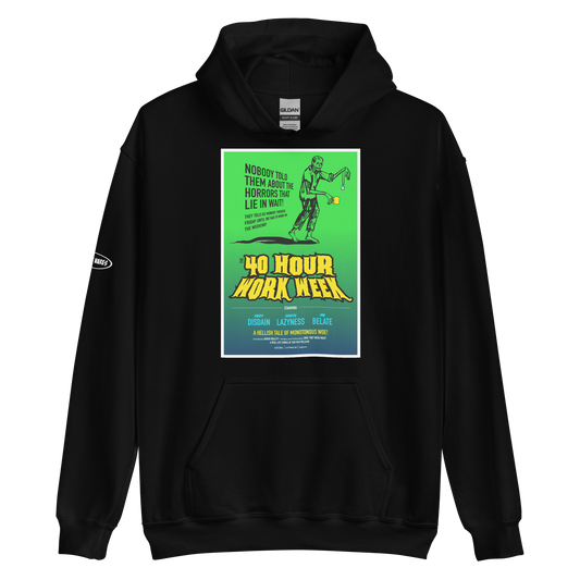 Zombie 40 hour work week horror male worker - Hoodie