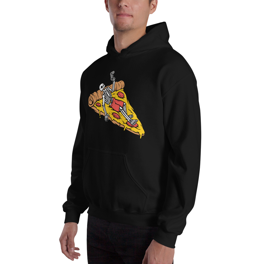 GAMER - Lounging, Pizza and Gaming Skeleton - Funny Hoodie