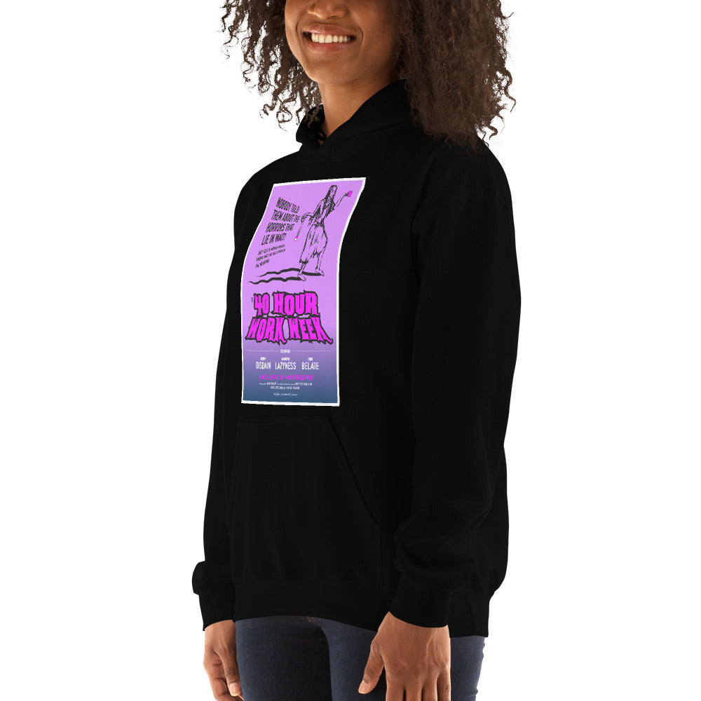 Zombie 40 hour work week horror female worker - Hoodie