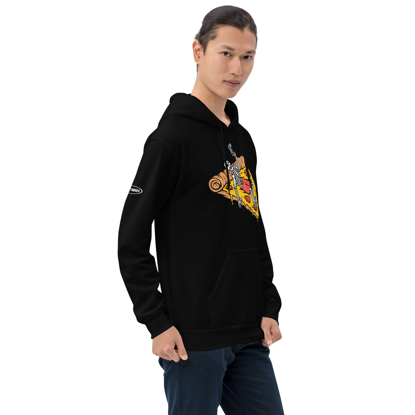 GAMER - Lounging, Pizza and Gaming Skeleton - Funny Hoodie