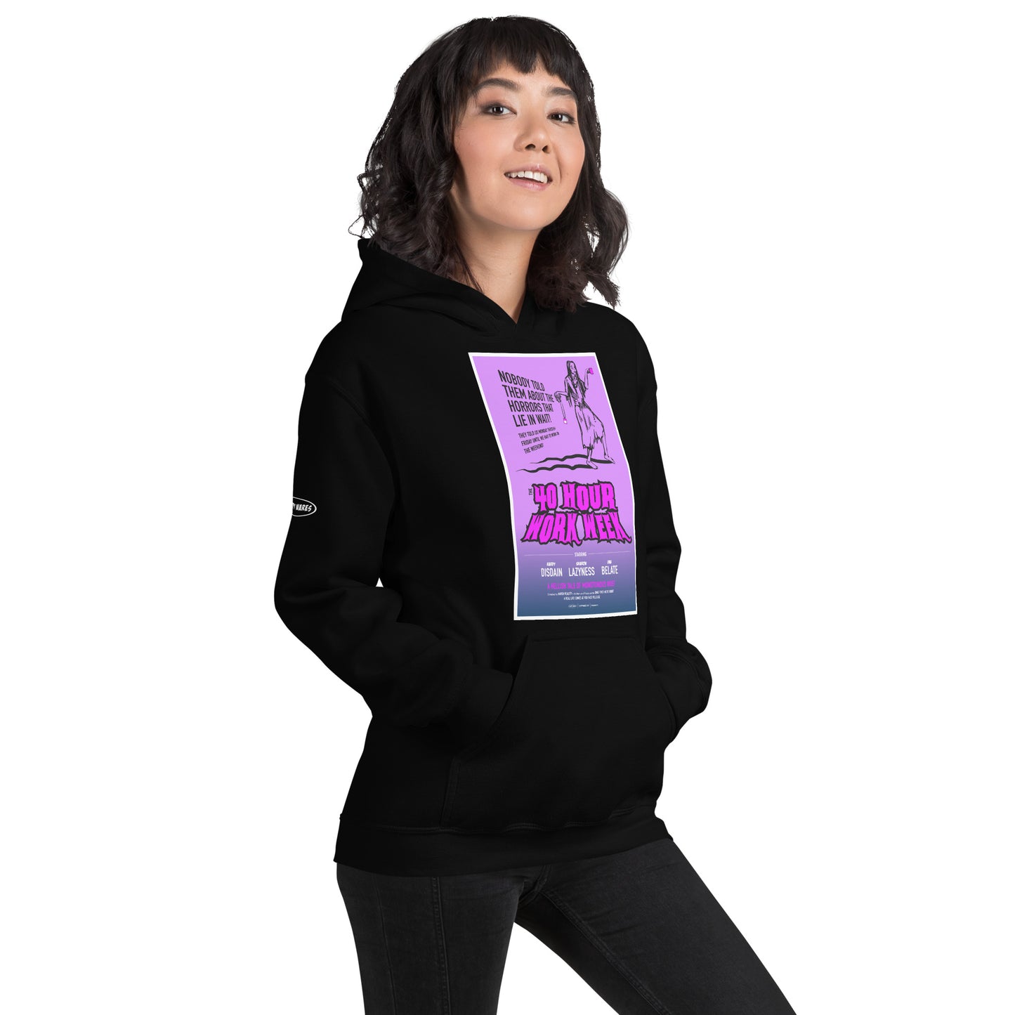 Zombie 40 hour work week horror female worker - Hoodie