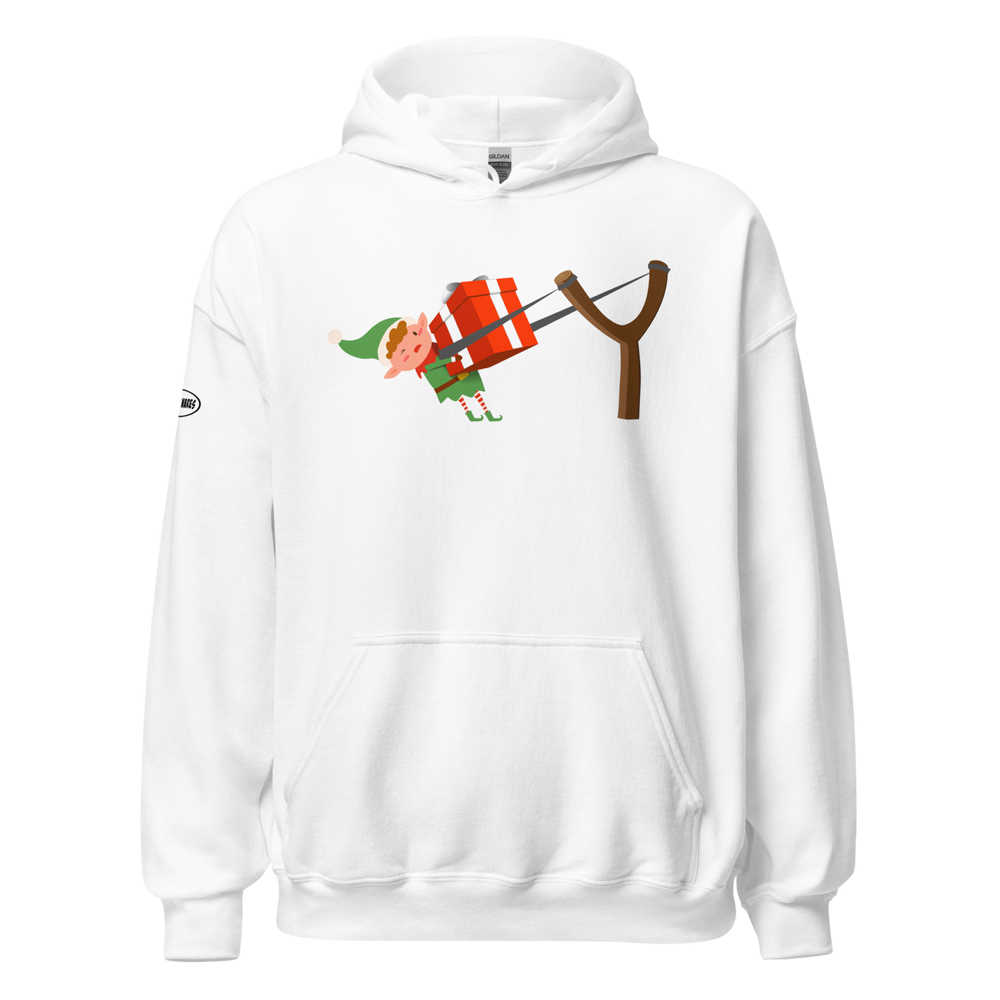 CHRISTMAS - Elf Present Slingshot - Funny Hoodie