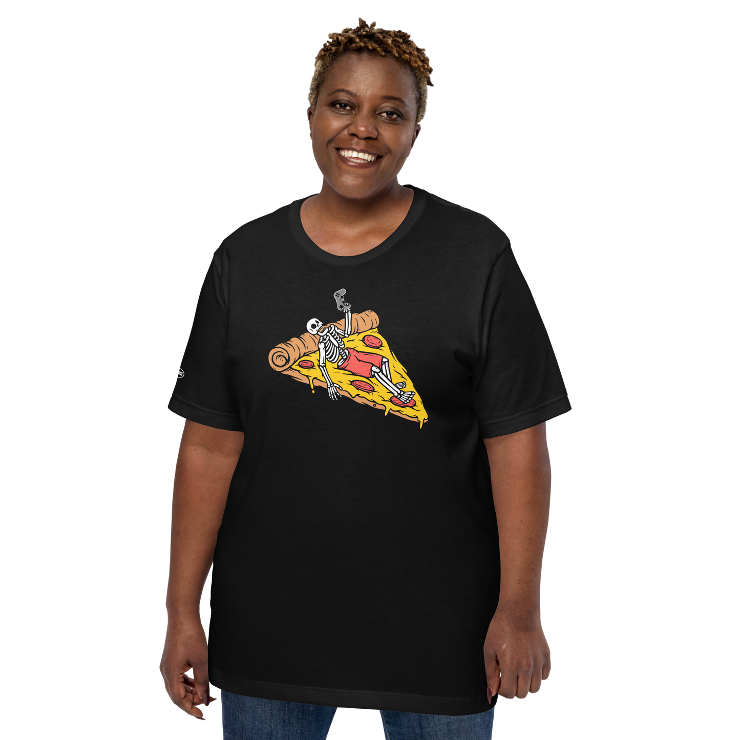 GAMER - Lounging, Pizza and Gaming Skeleton - Funny t-shirt