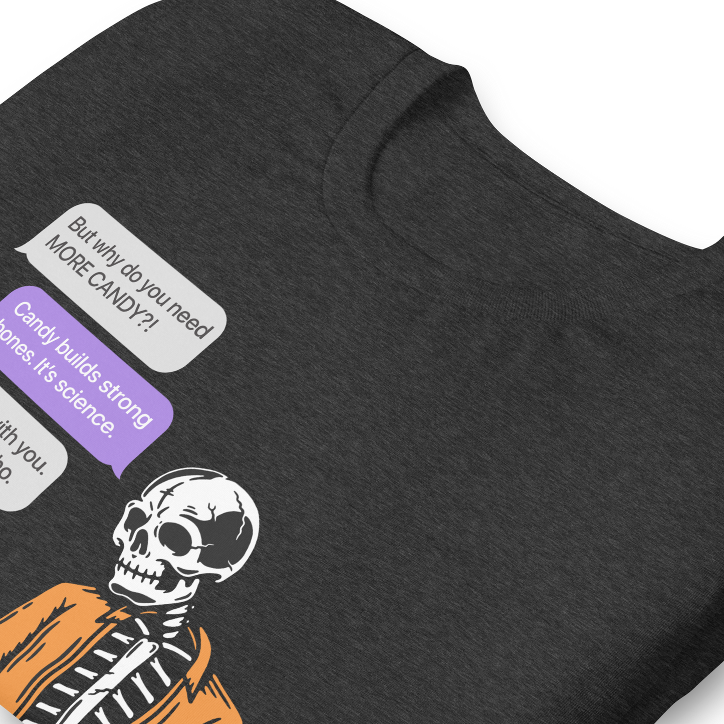 Halloween Skeleton bros texting - Funny T-shirt