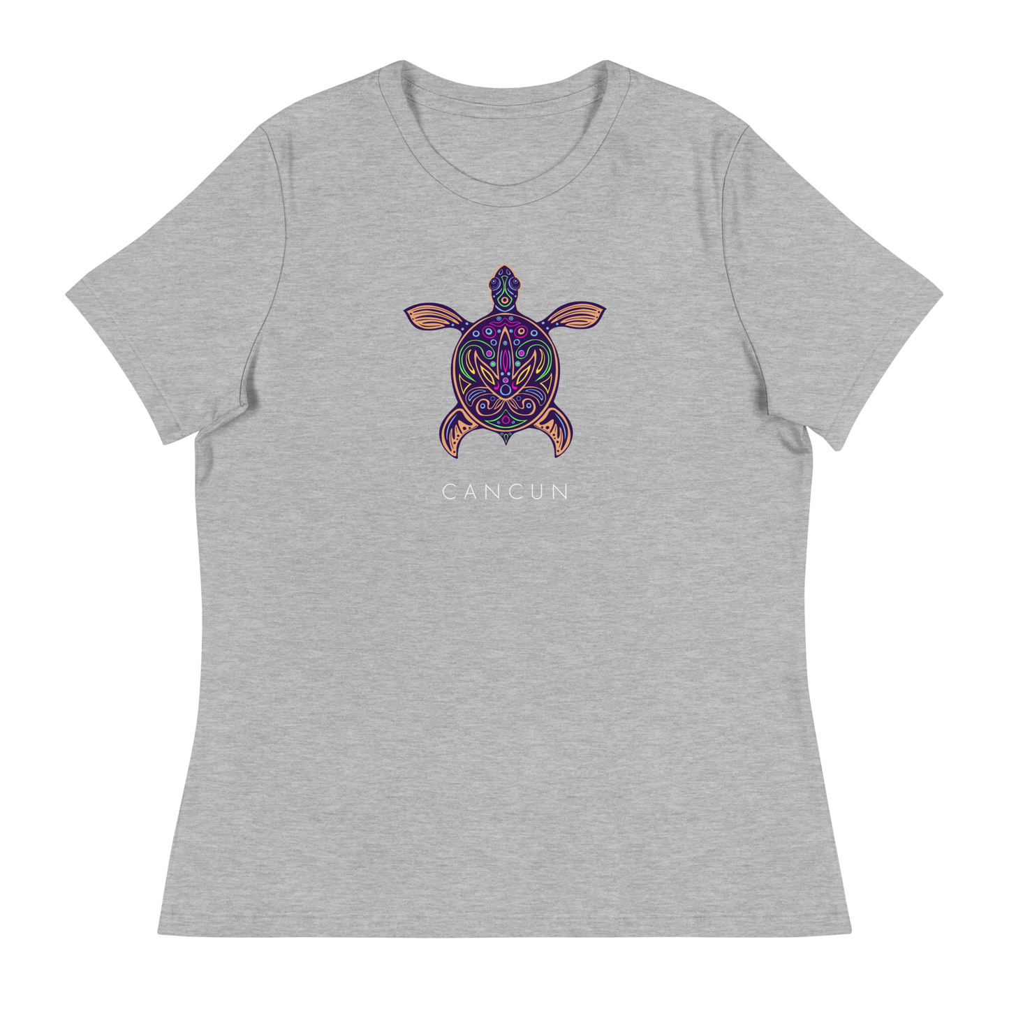 Women's - CANCUN - Tribal Vibrant Turtle T-Shirt