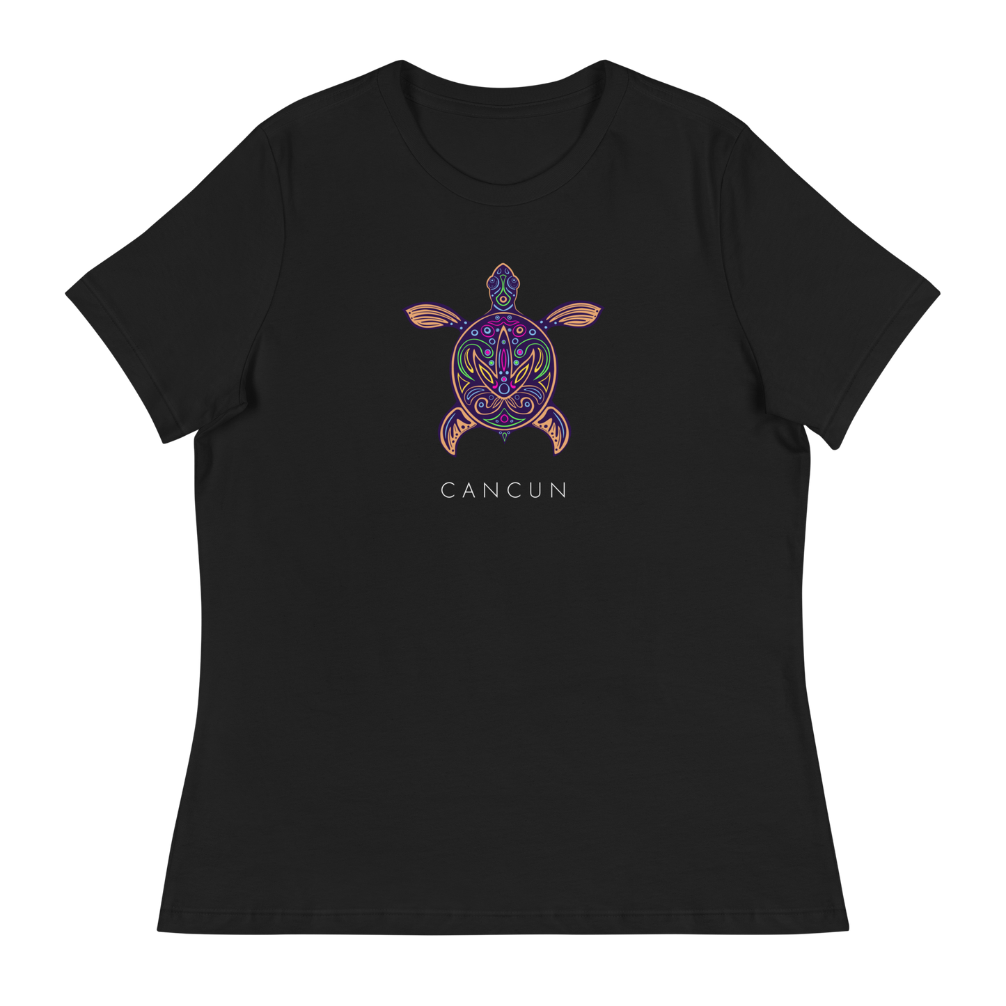 Women's - CANCUN - Tribal Vibrant Turtle T-Shirt