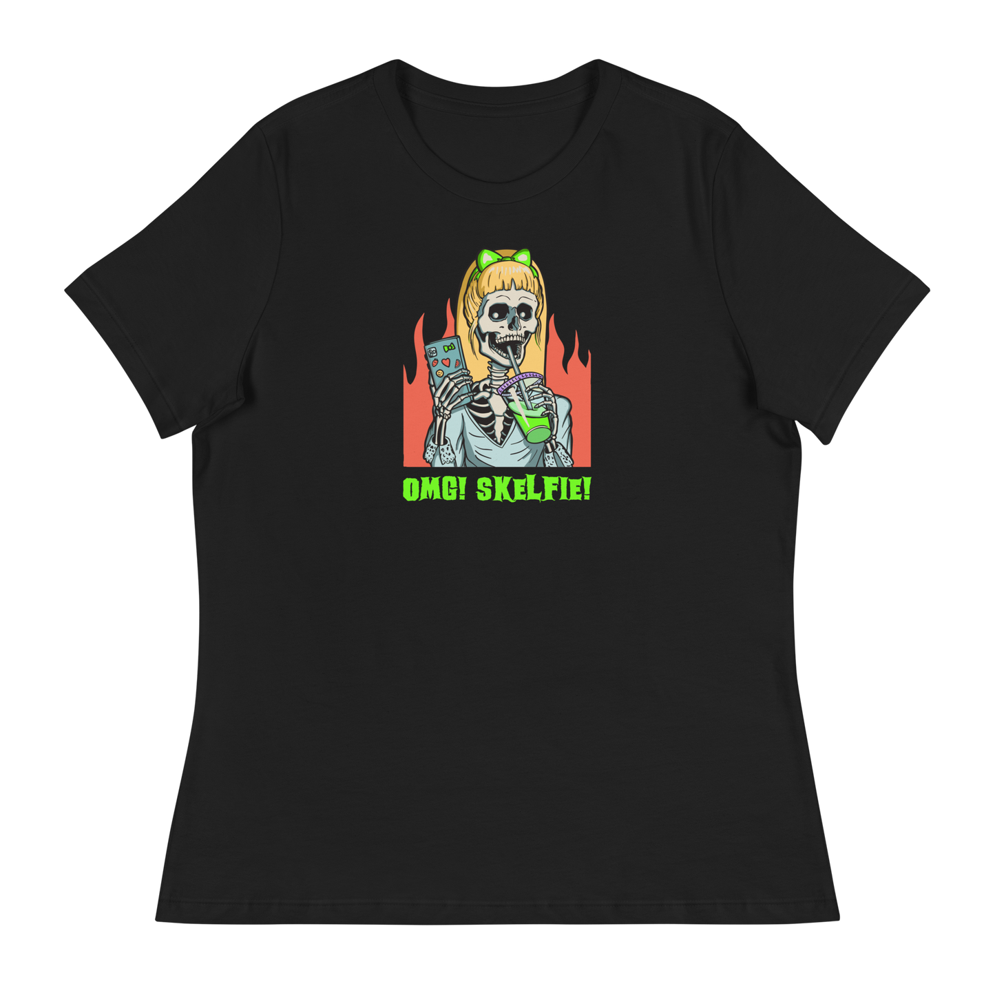 Women's - Halloween OMG! SKELFIE! - Funny T-Shirt