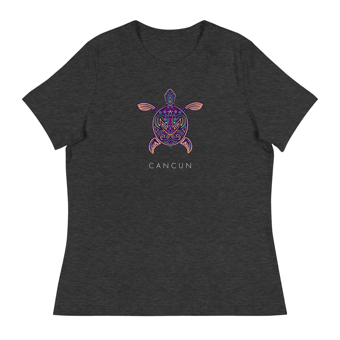 Women's - CANCUN - Tribal Vibrant Turtle T-Shirt