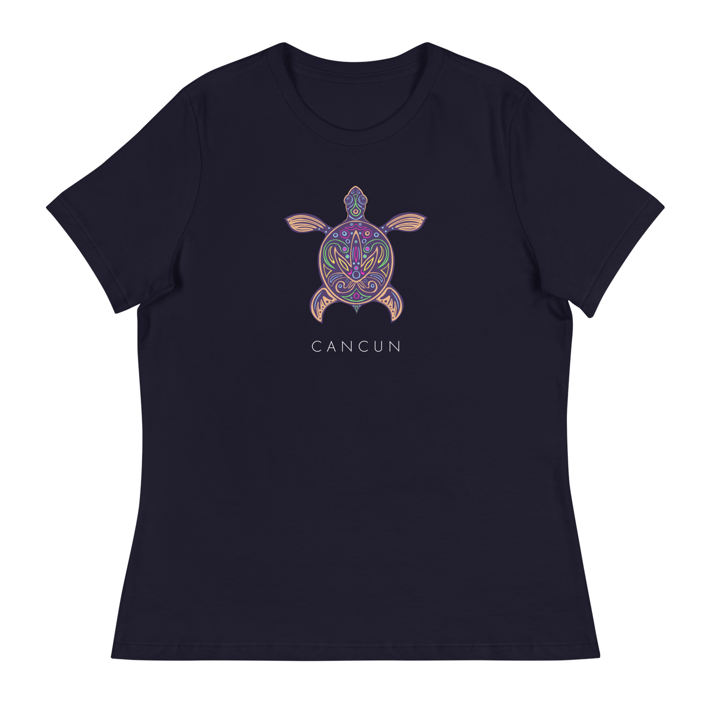 Women's - CANCUN - Tribal Vibrant Turtle T-Shirt